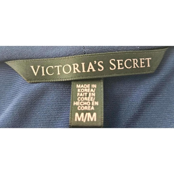 Victoria's Secret Faux Wrap Dress Medium Stretchy‎ V Neck Navy Blue Soft Sexy - Picture 3 of 8